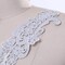 1 Piece Silver Metallic Venice Lace V Shaped Applique Patch for Gowns Dresses and Costumes